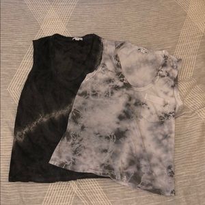 TWO tie dye tank top shirts